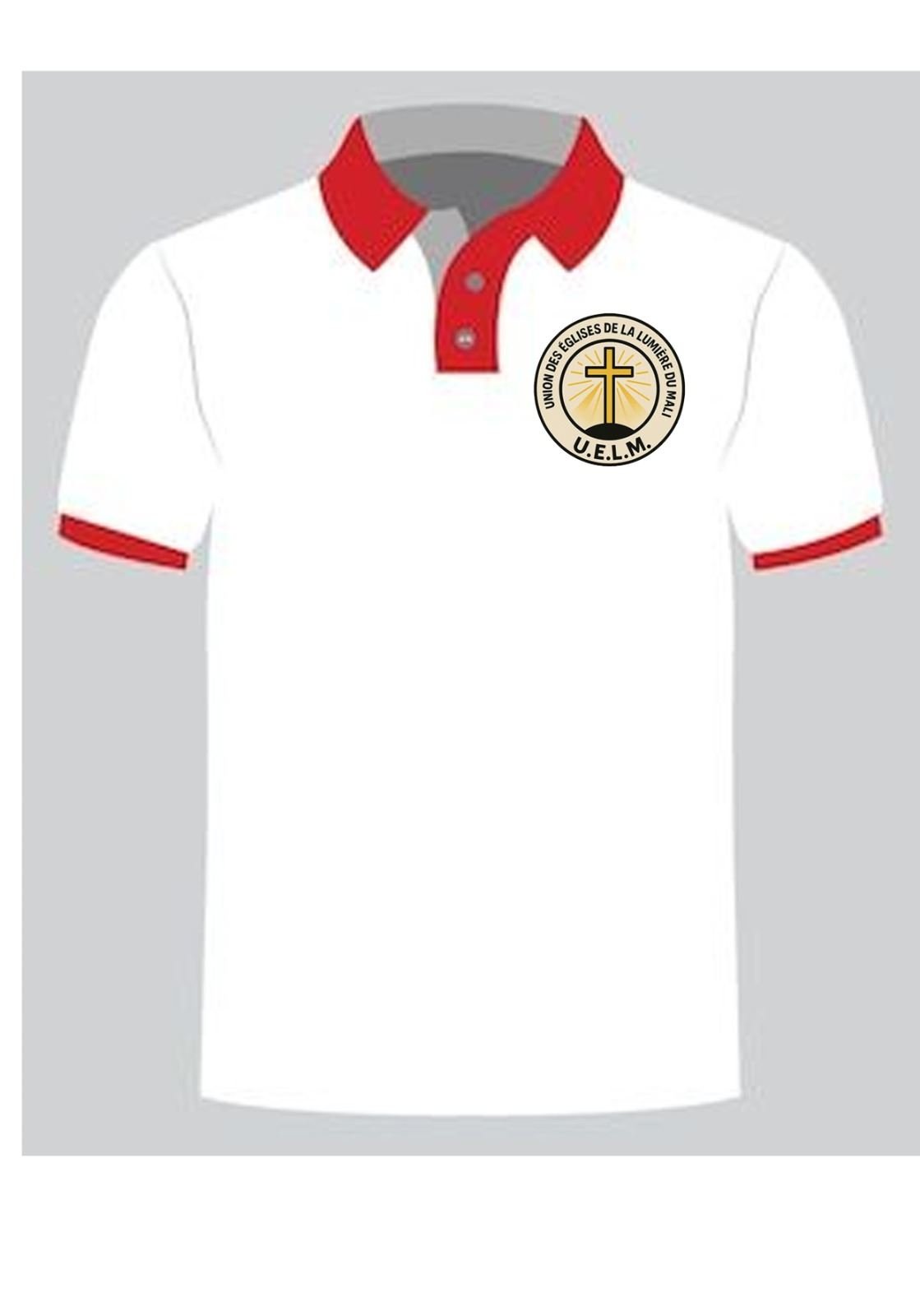 Maquette de polo blanc et rouge avec logo imprimé